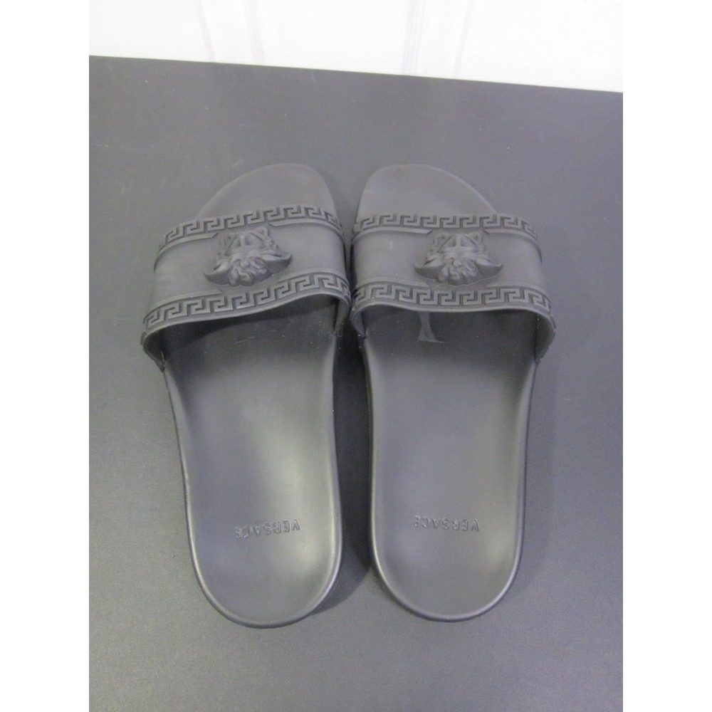 Versace Palazzo pool slide black slide rubber NWOT IT 41 - Picture 3 of 14